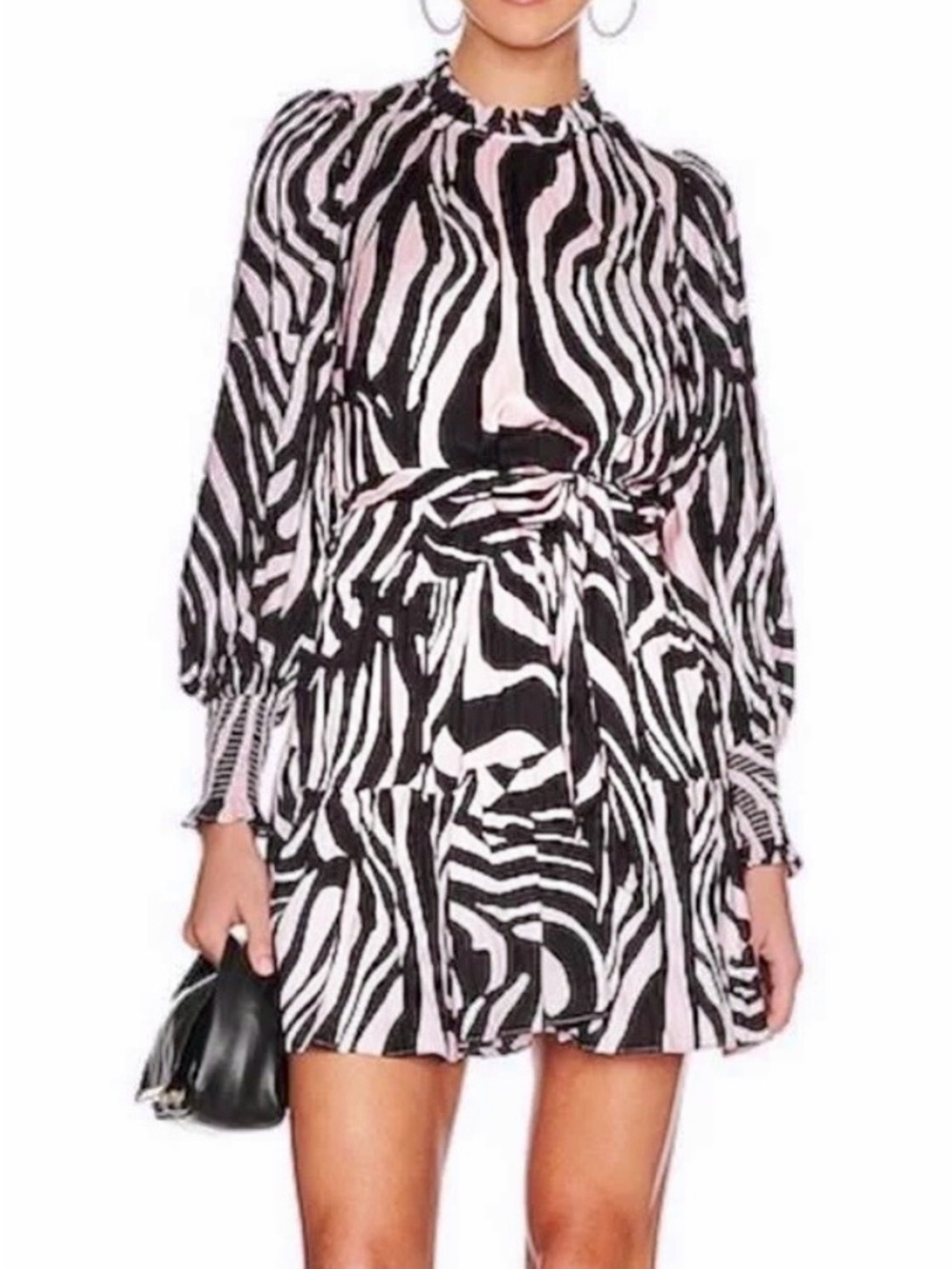 Diane von Furstenberg Kali Mini Dress NWT Pink Zebra Print Size 8